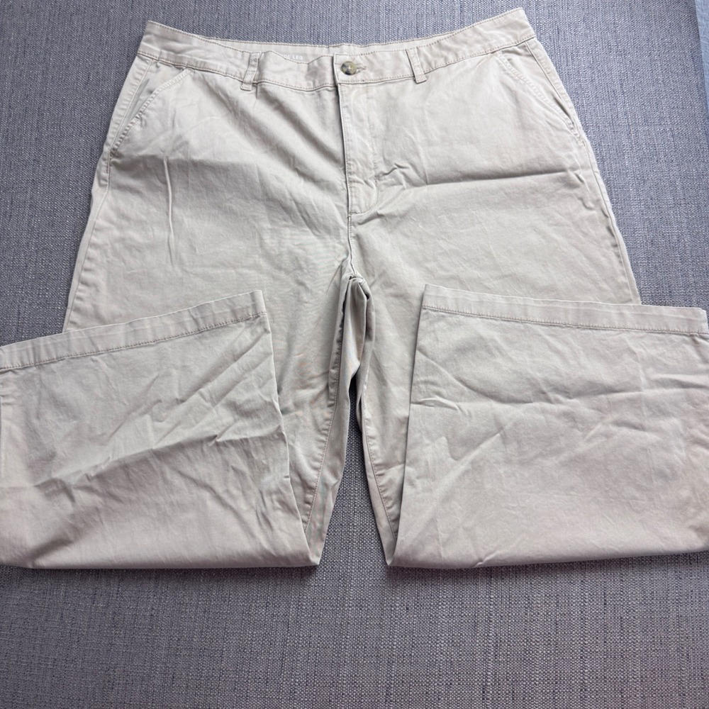 ana A New Approach Khaki Wide Leg Crop Pants Womens 18 Chino Stretch Trousers